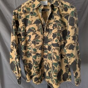 Orvis Men's Camouflage Shirt Jacket in Tan, Green & Black